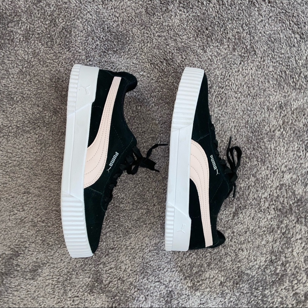 Black and Pink Puma Sneakers